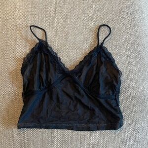 Black lace detail tank top